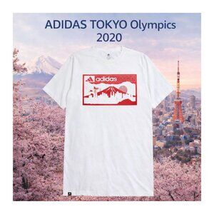 ADIDAS TOKYO Olympic 2020 Men's T-Shirt 2XL Hoops Basketball White Red JAPAN